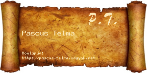 Pascus Telma névjegykártya